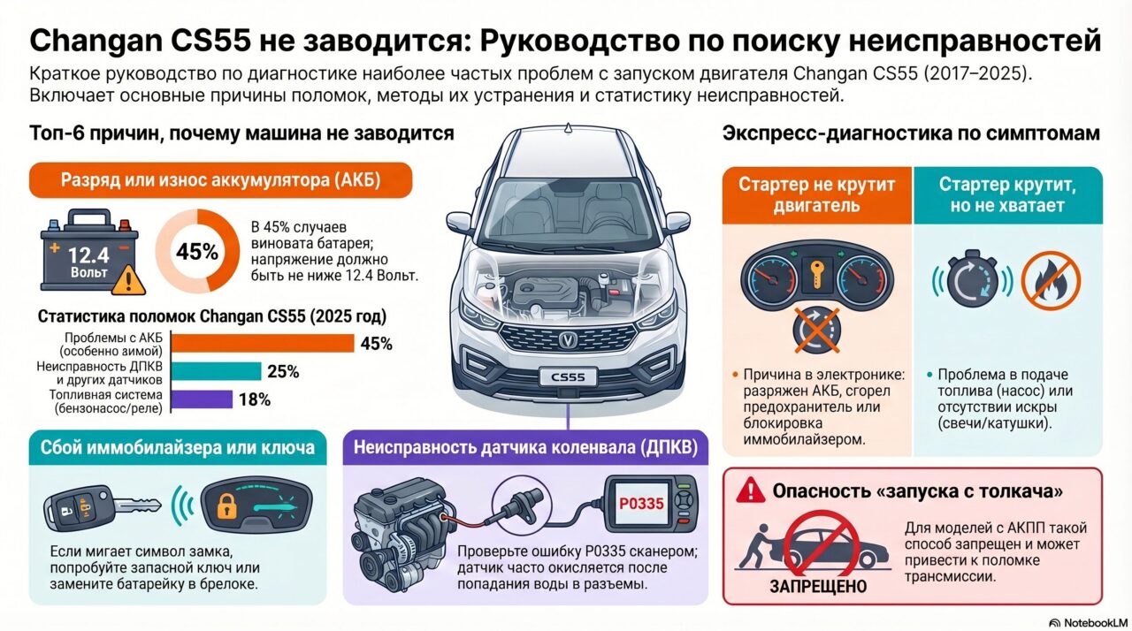 Не заводится Changan CS55