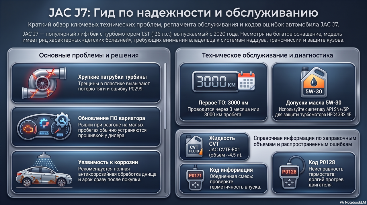 JAC J7: Проблемы, Обслуживание