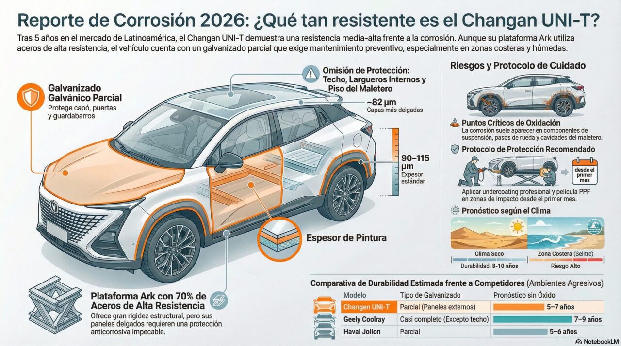 ¿El Changan UNI-T se oxida?