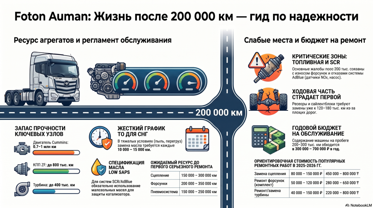 Болячки Foton Auman после 200 000 км
