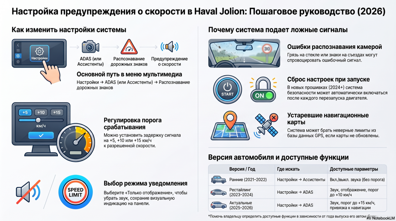 Как отключить предупреждение о скорости на Haval Jolion
