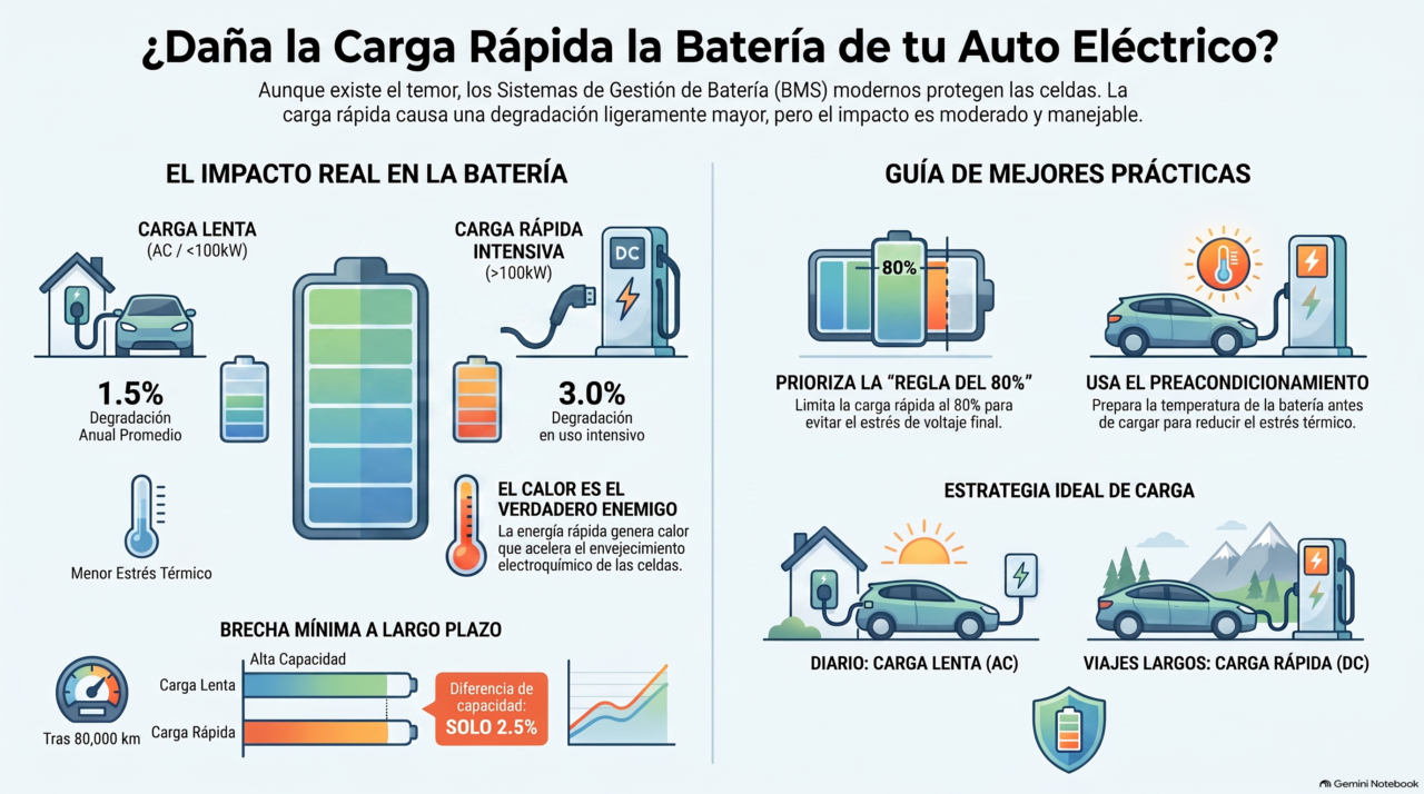 ¿La Carga Rápida Daña la Batería del Coche Eléctrico?