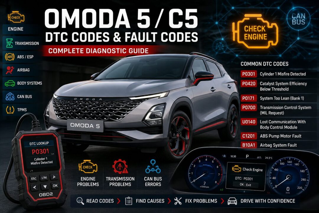 Omoda 5 Fault Codes: Complete DTC Reference & Troubleshooting Guide (2026)