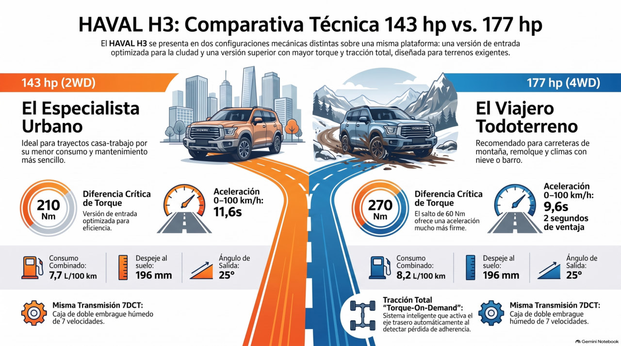 Haval H3 143 vs 177 hp