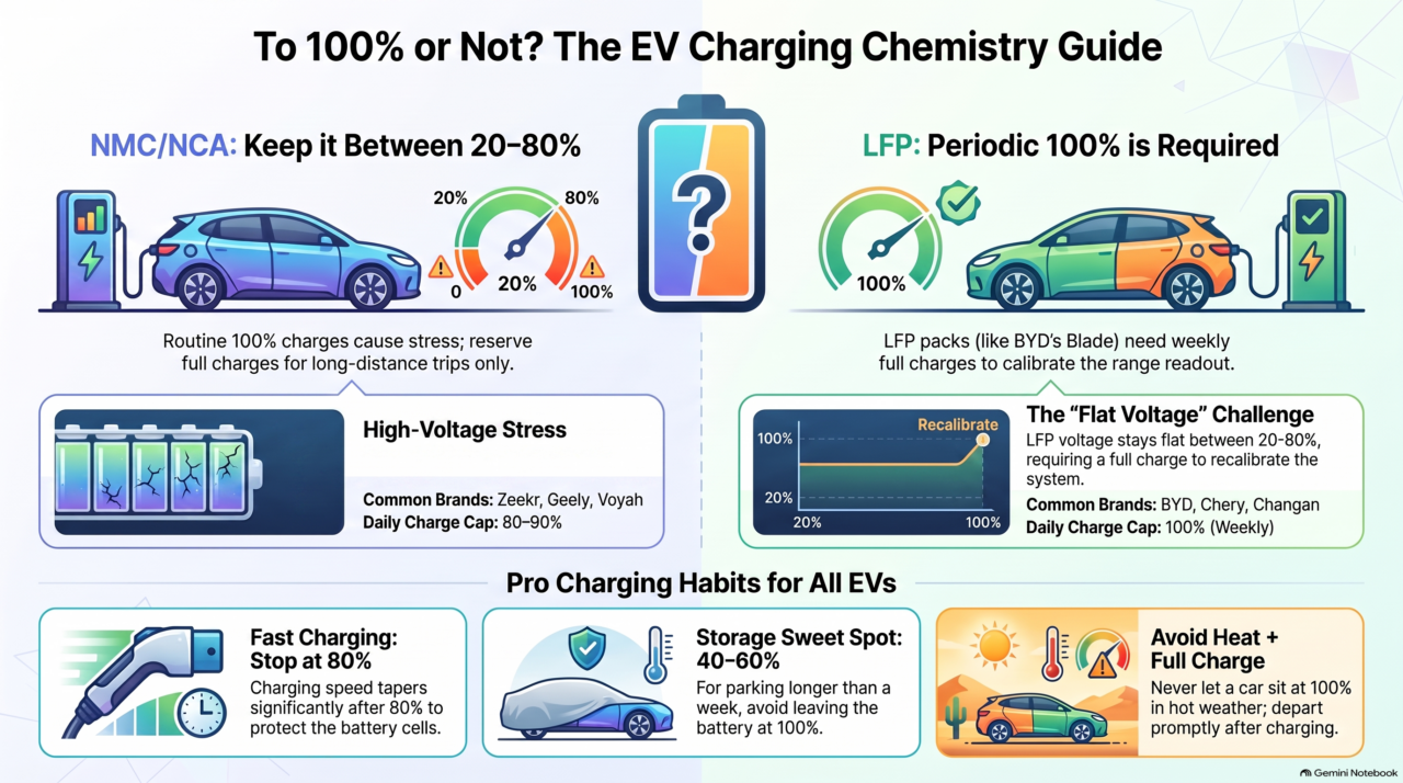 LFP versus NMC electric vehicle charging comparison