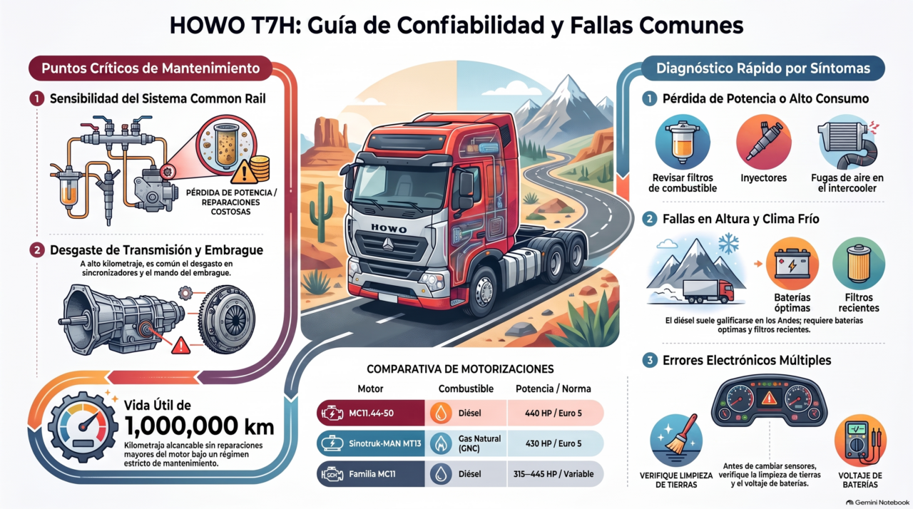 HOWO T7H problemas y fallas comunes