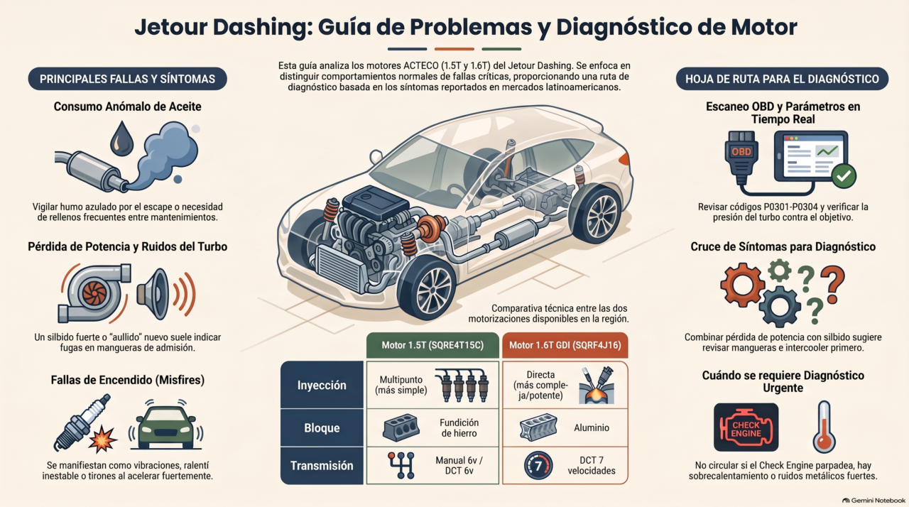 Comparación de los motores 1.5T y 1.6T del Jetour Dashing