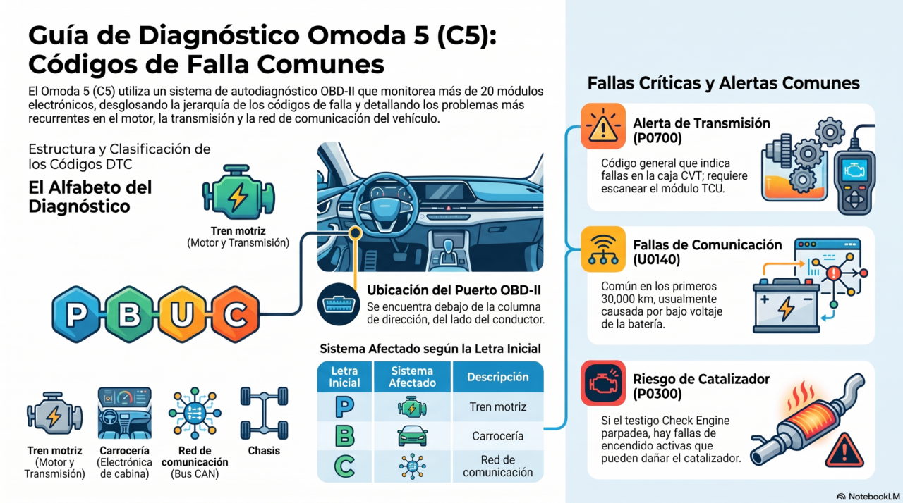 Códigos de Falla Omoda 5 (C5): Guía Completa DTC 2026