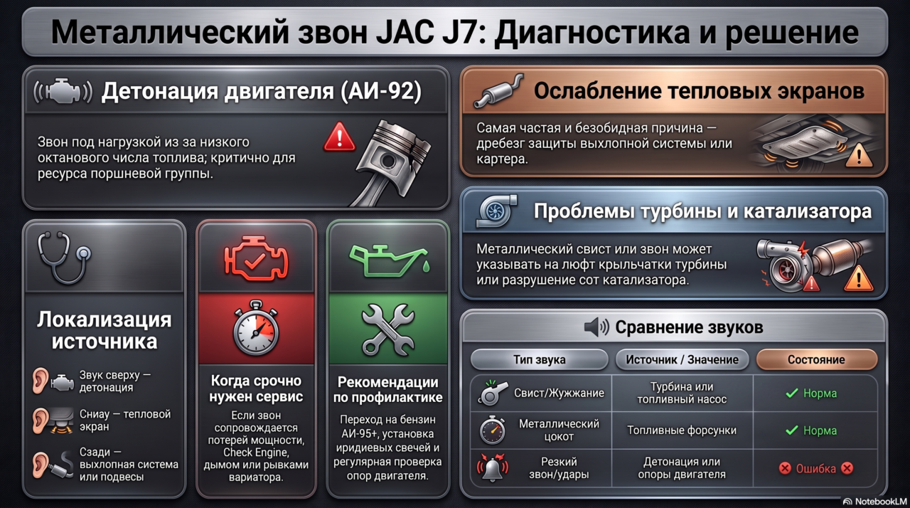 Металлический звон при разгоне JAC J7 – причины и устранение