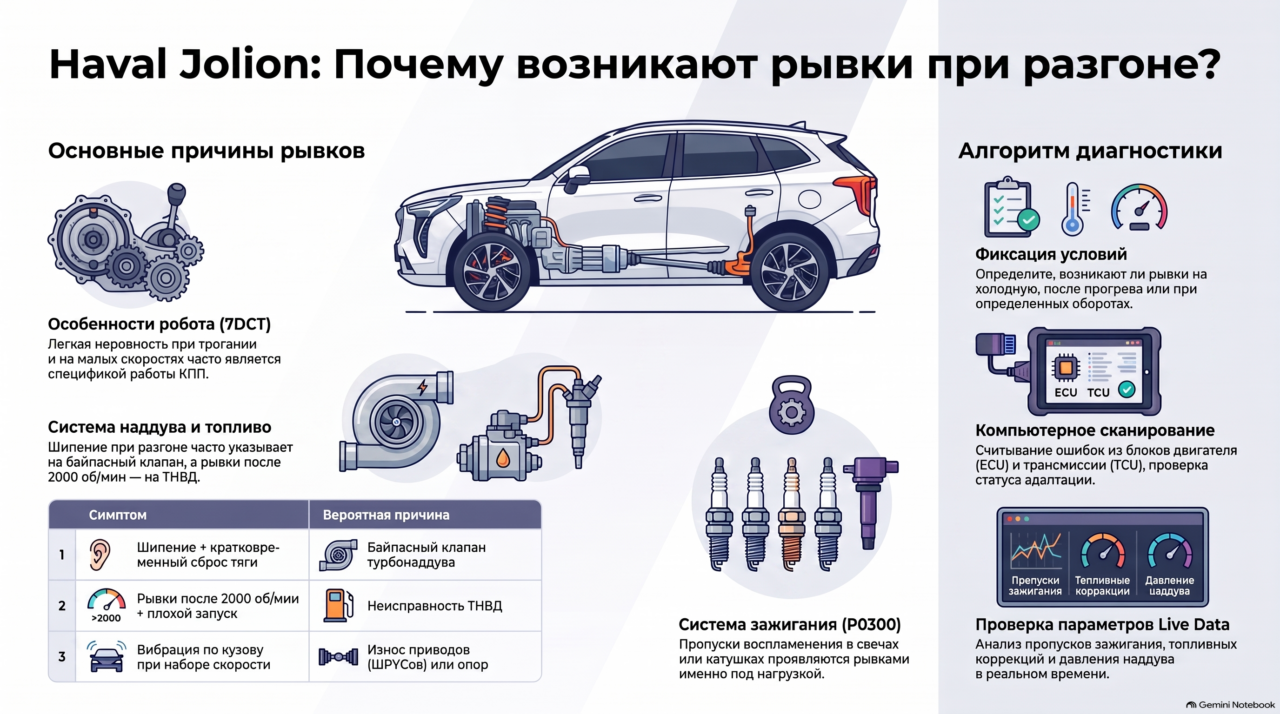 Haval Jolion дёргается при разгоне