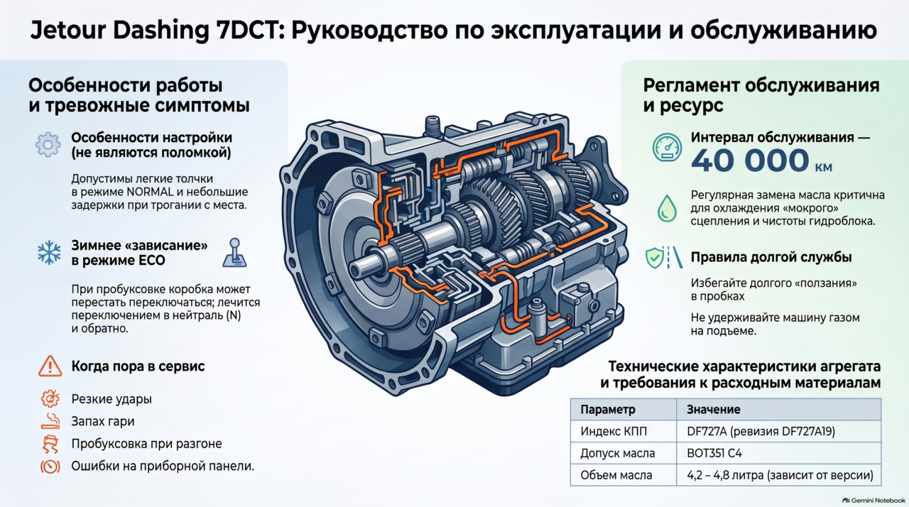 Jetour Dashing 7DCT: проблемы, рывки