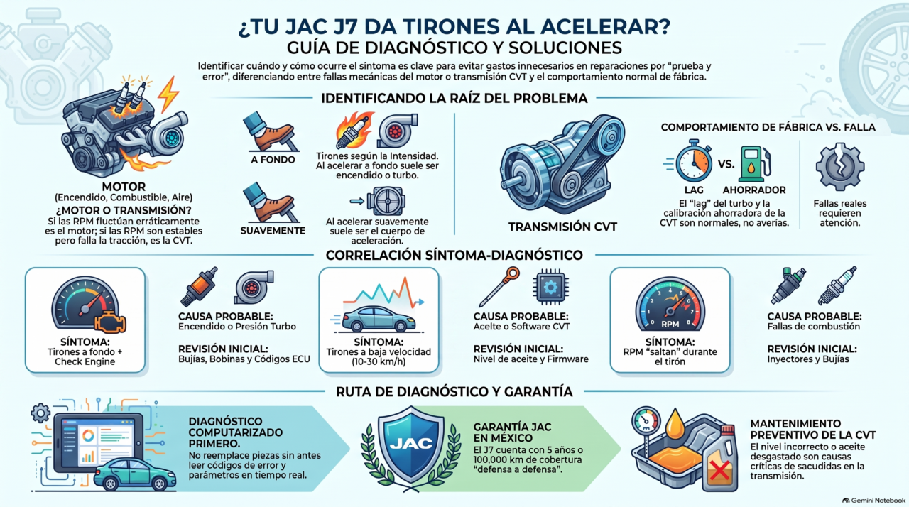 JAC J7 da tirones al acelerar: causas y soluciones