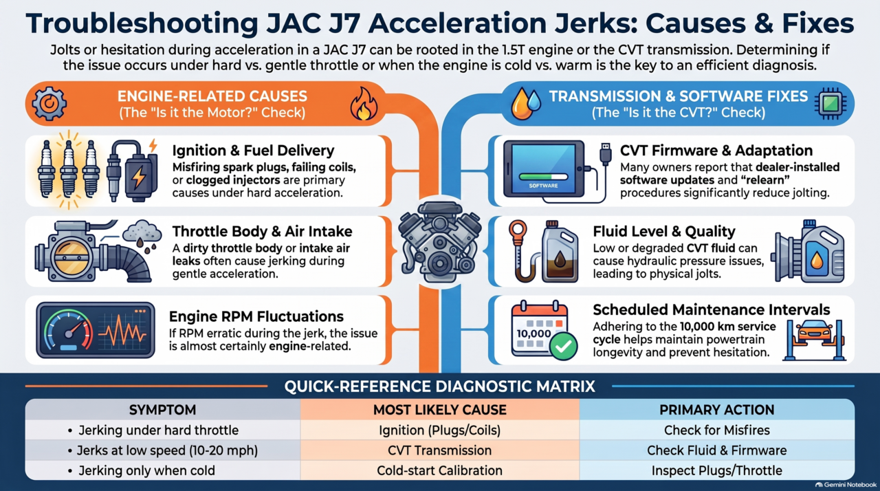 JAC J7 jerks when accelerating